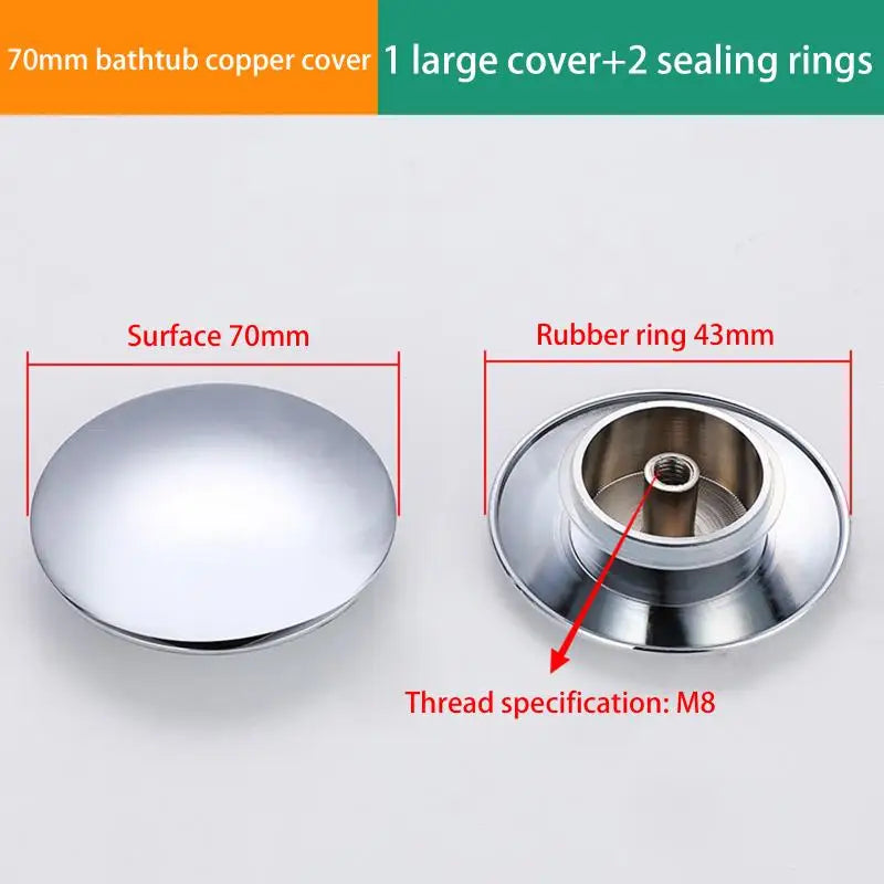 1PCS Replacement Sink/Basin Waste Plug Cap, Easy Pop-Up Click Copper Sink Strainer, Kitchen Bathtub Stopper