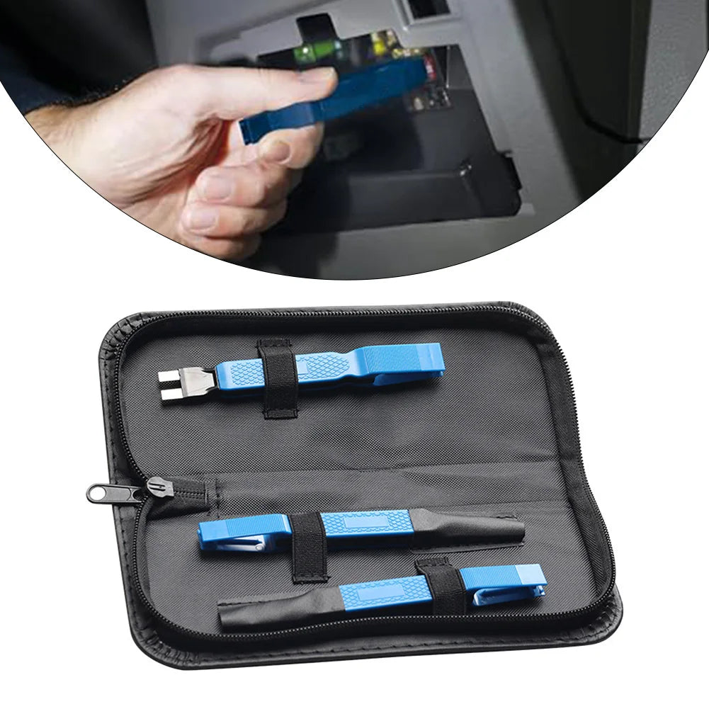 Diamond Coating Terminal Cleaner Kit On-vehicle Fuse Replacement Silver Fits Standard And Mini Fuses Textured Plastic Handles