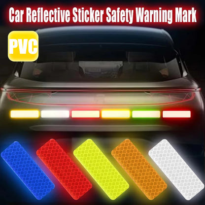 Car Bumper Reflective Sticker Strip – Auto Safety Warning Reflector Tape for Exterior & Interior (10pcs)