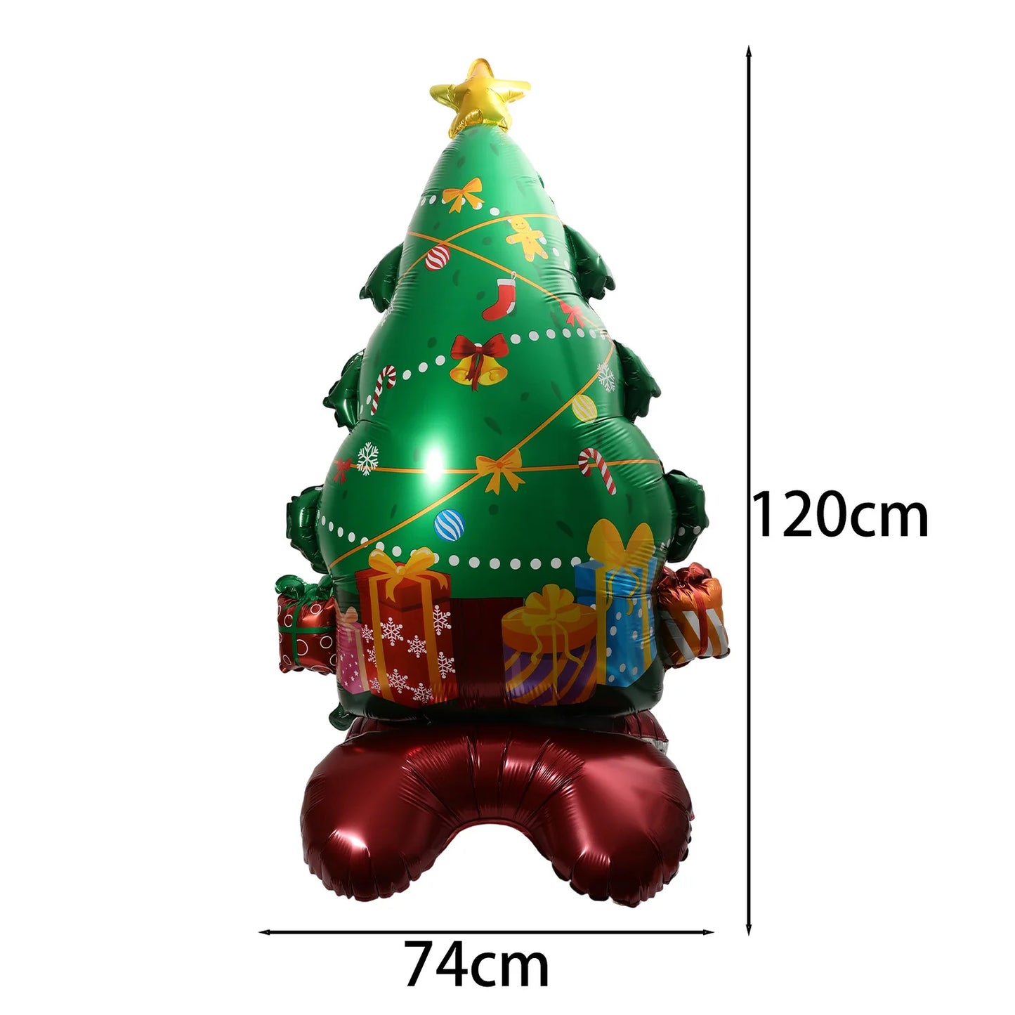 Christmas Foil Balloon, Giant Santa Claus and Gingerbread Man Decor, Aluminum Foil Balloon for Xmas Party, Air Globos Supplies