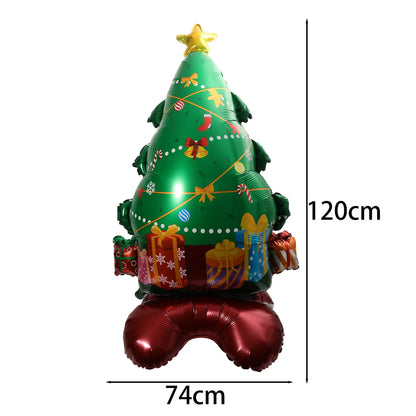 Christmas Foil Balloon, Giant Santa Claus and Gingerbread Man Decor, Aluminum Foil Balloon for Xmas Party, Air Globos Supplies