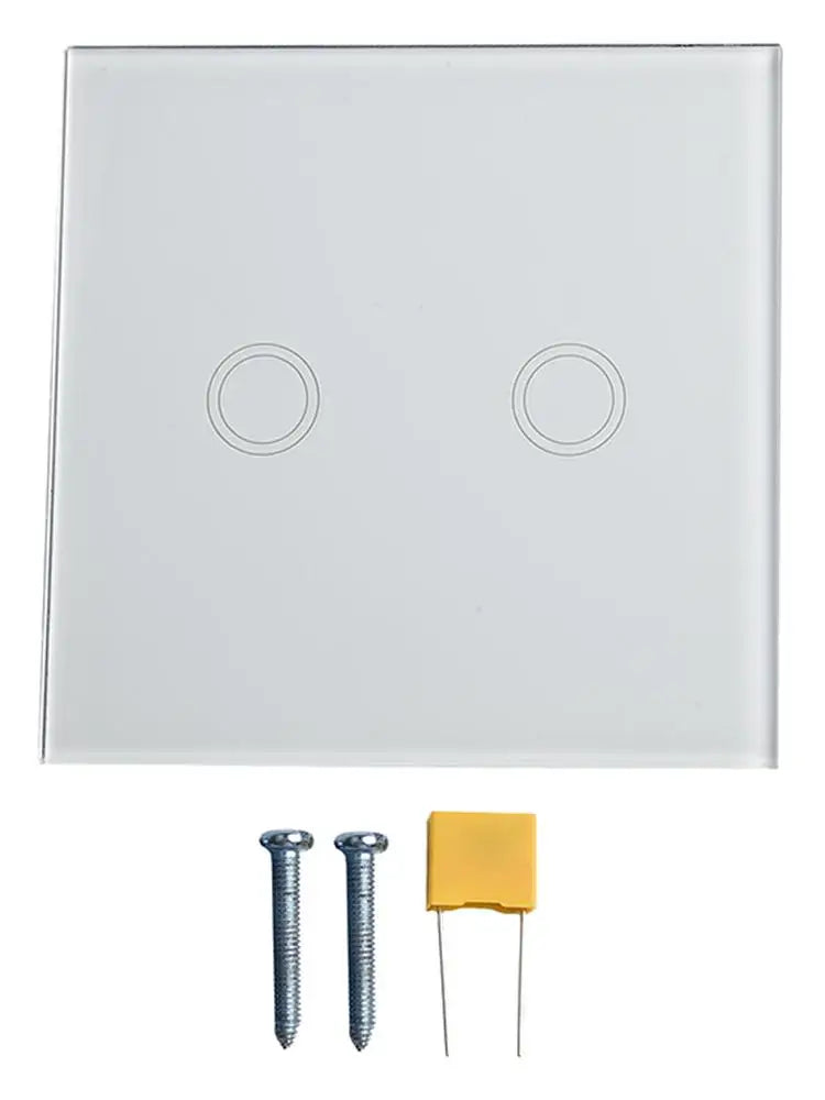 2-Gang Touch Switch Touch Dimmer Switch Office Lighting Home Decor 30 -90 Brightness Dimming No Neutral Wire Required