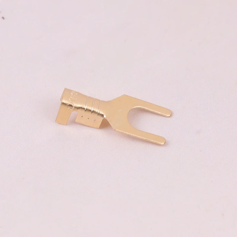 50pcs U-Shaped Brass Grounding Lug Fork Terminal Connector