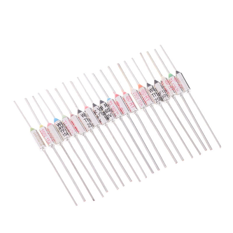 10Pcs RY Thermal Fuse 15A 250V Temperature Cutoff 121C–192C