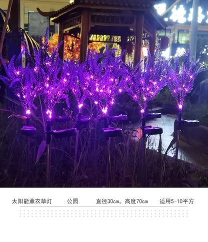 1PC Solar Lights Outdoor Decorative, Purple Lavender Flower Solar Garden Lamp for Yard, Patio, and Garden Decor