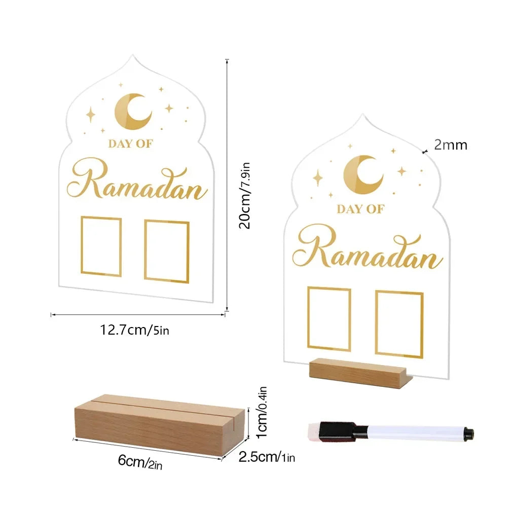 2026 Ramadan Countdown Calendar, Islamic Muslim Party Decor, Acrylic Eid Mubarak Ornament, Kareem Ramadan Decoration