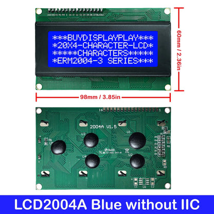 LCD2004A 20x4 Character I2C LCD Display Module HD44780 with Serial Interface Adapter Blue Green Screen for Arduino Projects