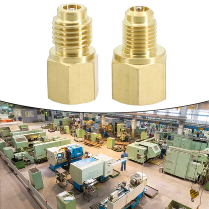 2pcs R12 To R134a R134a To R12 Adapter 1/4 Female Flare 1/2 Acme Male Valve Kits Brass Leak-proof Adapter