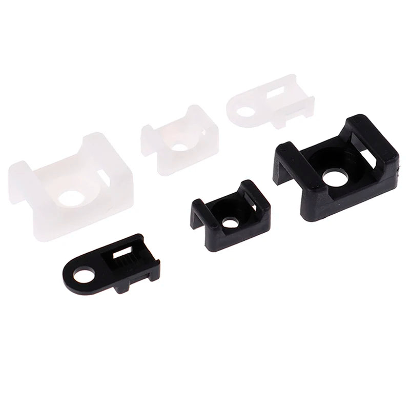 100Pcs/set Plastic Wire Cable Zip Tie Screw Fixing Mount Base Holder