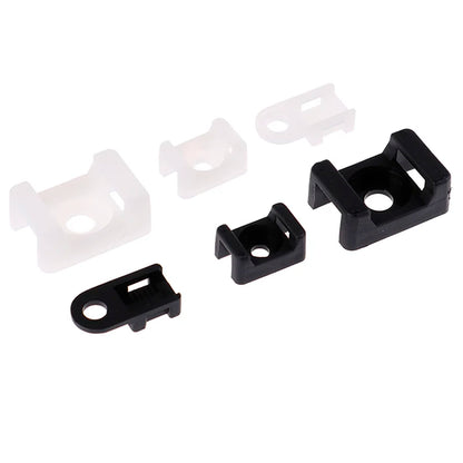 100Pcs/set Plastic Wire Cable Zip Tie Screw Fixing Mount Base Holder
