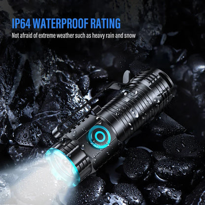 Ultra Bright Mini P50 LED Flashlight USB C Rechargeable Hat Clip Torch