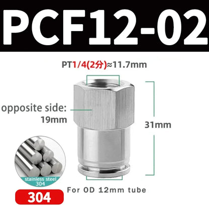 304 Stainless Steel Quick-Connect Air Hose Fittings BSP 1/8 1/4 3/8 1/2 Pneumatic Pipe Connectors Corrosion Resistant