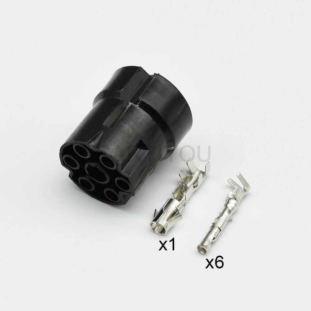 DJ3071-1.5/3.5-11 / DJ3071-1.5/3.5-21 White Automotive 7-Pin Composite Connector — Male Female with 15cm Pre-wired Harness