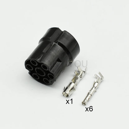 DJ3071-1.5/3.5-11 / DJ3071-1.5/3.5-21 White Automotive 7-Pin Composite Connector — Male Female with 15cm Pre-wired Harness