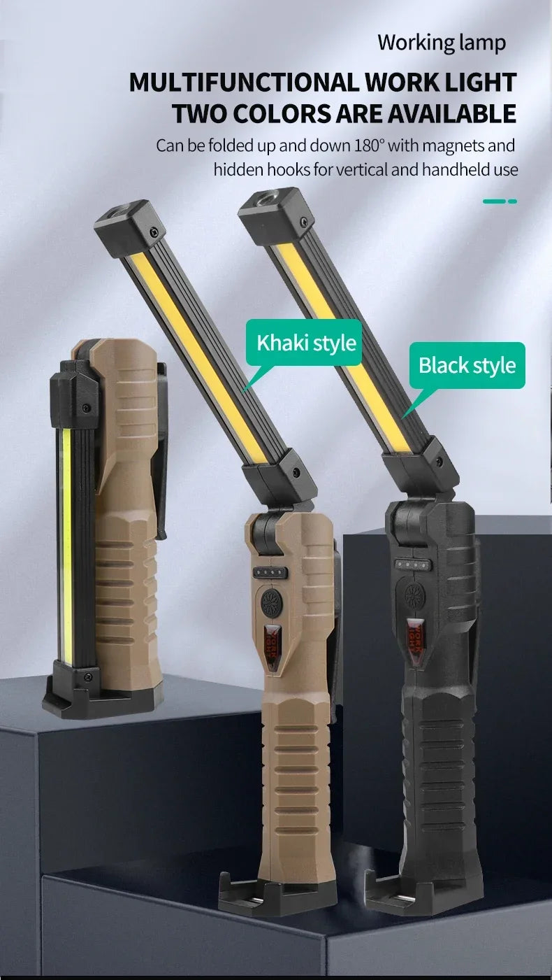 Portable Folding COB XPE LED Work Light Rechargeable Inspection Lamp
