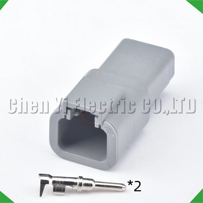 2 Pin DTP Grey Waterproof Connector DTP06-2S DTP04-2P 12AWG 15cm for Truck Cummins