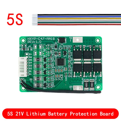 4S-7S 18650 Li-ion Lithium Battery BMS Protection Board with Balance 16.8V-21V 20A