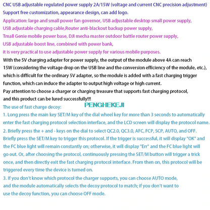 CNC USB Adjustable Regulated Power Supply Module 15W Constant Voltage & Current