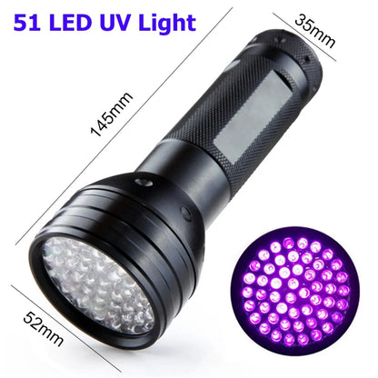 9-128 LED Ultraviolet Blacklight UV Light Lamp Detector for Dog Urine Stains Outdoor Waterproof 9-100 LED UV Flashlight Camping