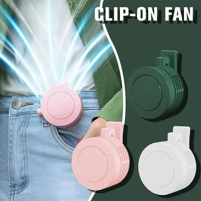 Clip-on Mini Waist Fan 3-Speed USB-C Rechargeable Portable Fan