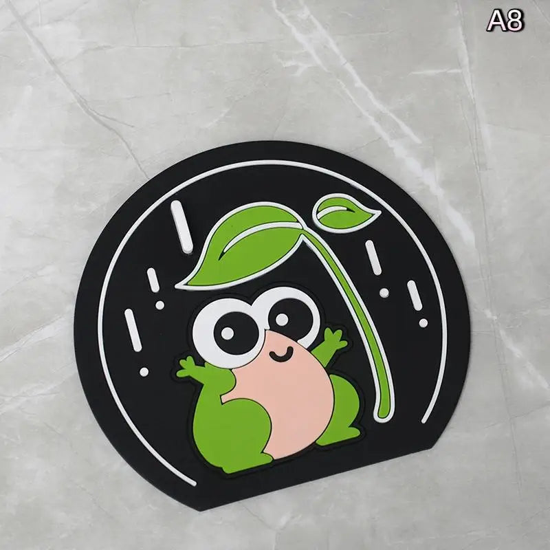 Sewer Floor Drain Cover Deodorizer Cat Frog Pattern Bathroom Silicone Seal Mat Deodorant Mat Kitchen Toilet Insect-Proof Mat