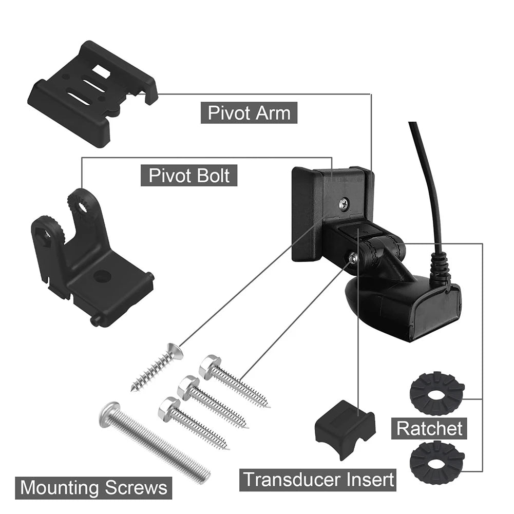 Skimmer Mount Black Transducer Mount 1 Set Included Adjustable Angle Design Marine-grade Material For XNT Sensors