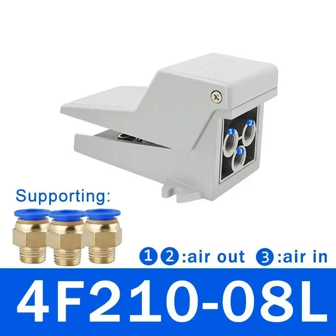 Lockable Pneumatic Foot Pedal Valve Switch 2 Position 5 Way Air Control Valve FV320 FV420 4F210-08GL for Industrial Machinery