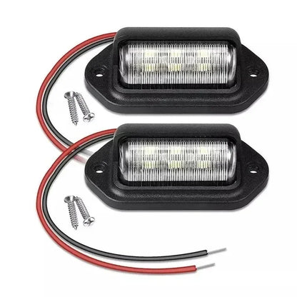 6 LED Car License Plate Light 12-24V Waterproof White Lamp