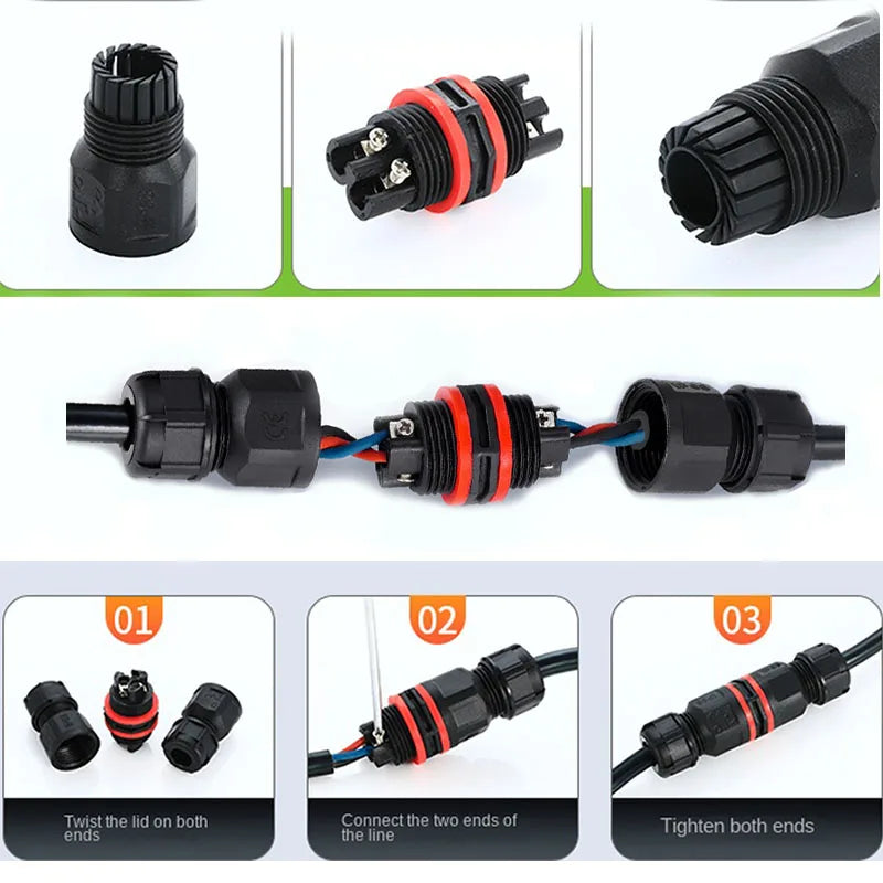 IP68 Waterproof Cable Connector I/T Type Junction Box 2-pin 3-pin 4-pin 5-pin Electrical Terminal LED Lights Wire Waterproof Box