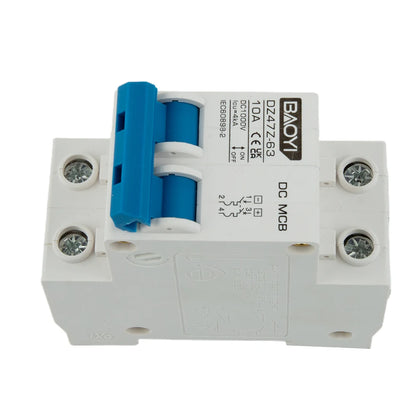 DC Miniature Circuit Breaker 2 Pole 1000V 32 Amp Isolator DC Disconnect Switch Thermomagnetic 10 A-63A 1.42 X 2.95 X 3.15 Inches