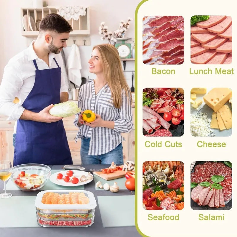 Bacon & Lunch Meat Storage Container for Fridge Stackable Box