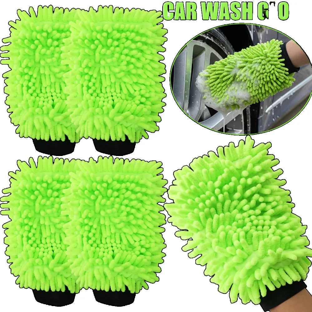 Microfiber Chenille Cleaning Gloves Double-Sided Car Washing Gloves