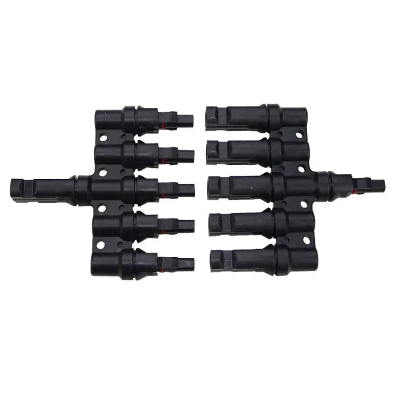 PV T Branch Photovoltaic Solar Connector 1000V 30A Male Female 1 to 2 3 4 5 6 PV Plug 2 3 4 5 6IN 1OUT Adapter