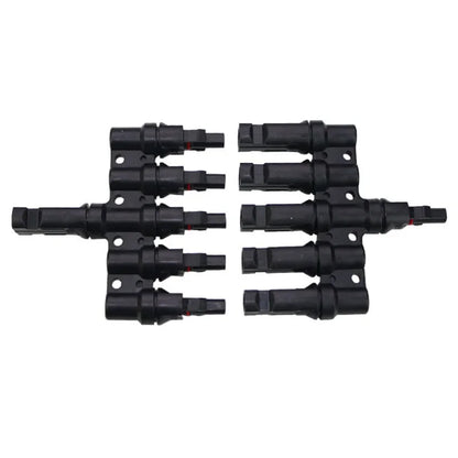 PV T Branch Photovoltaic Solar Connector 1000V 30A Male Female 1 to 2 3 4 5 6 PV Plug 2 3 4 5 6IN 1OUT Adapter