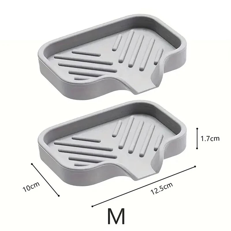 New Faucet Mat Kitchen Sink Tray, Soap Dispenser Sponge Drain Pad, Sink Splash Drying Mat, Countertop Storage Soap Tray