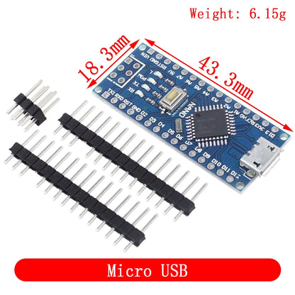 Arduino Nano 3.0 Compatible Controller with CH340 USB Driver ATMEGA328P 16MHz Mini/Micro/Type-C