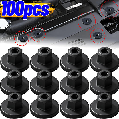 100/10pcs Auto Clips for Hex Head Plastic Self-Threading Nut for BMW Retainer Chassis Rear Bumper Splash Shield Car Interior