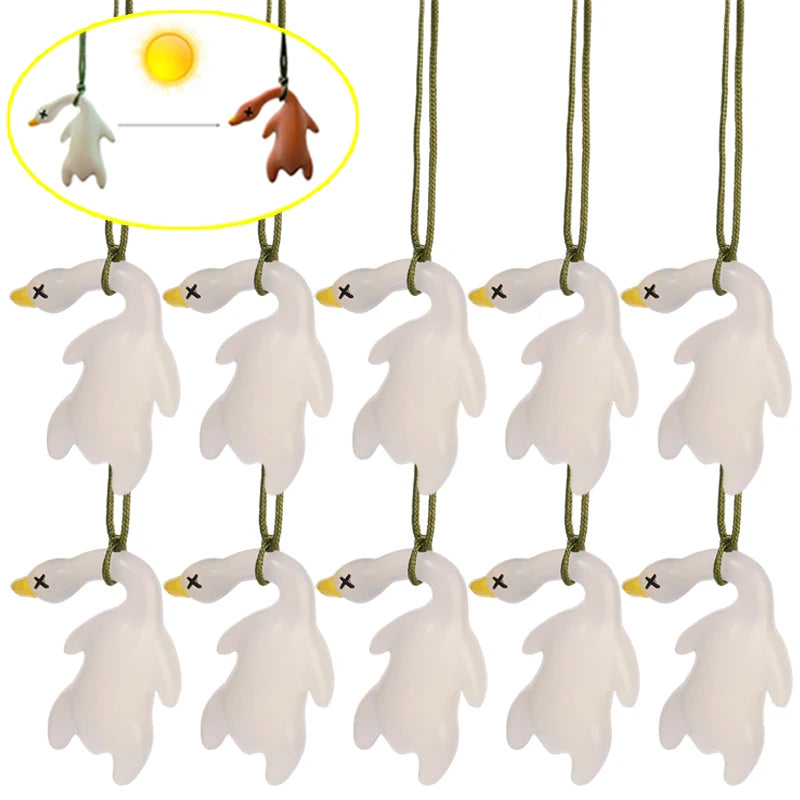 Color-Changing Duck Keychain Cartoon DIY Car Accessory