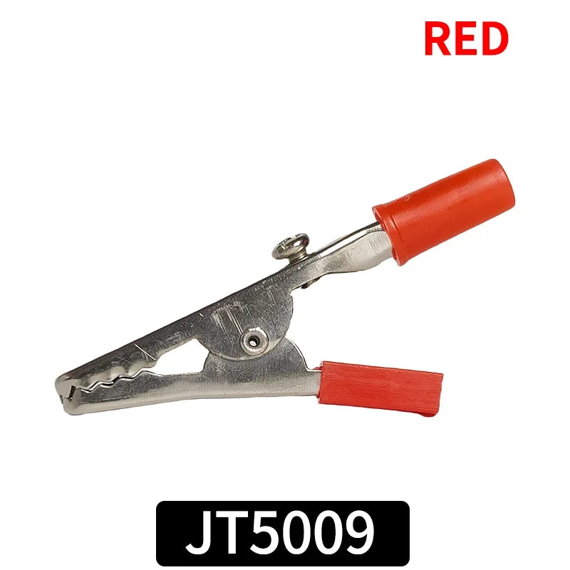 Large 55mm Solderless Alligator Clips with Screw Terminals Binding Posts Red Black Test Clips for Power Electronics