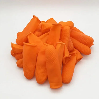 200/10PCS Latex Finger Cots Orange Thumb Caps Anti-static Industry Rubber Fingertips Protector Gloves Non-slip Finger Gloves