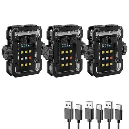 Multifunctional Mini LED Flashlight Gyroscope Type-C Rechargeable Torch