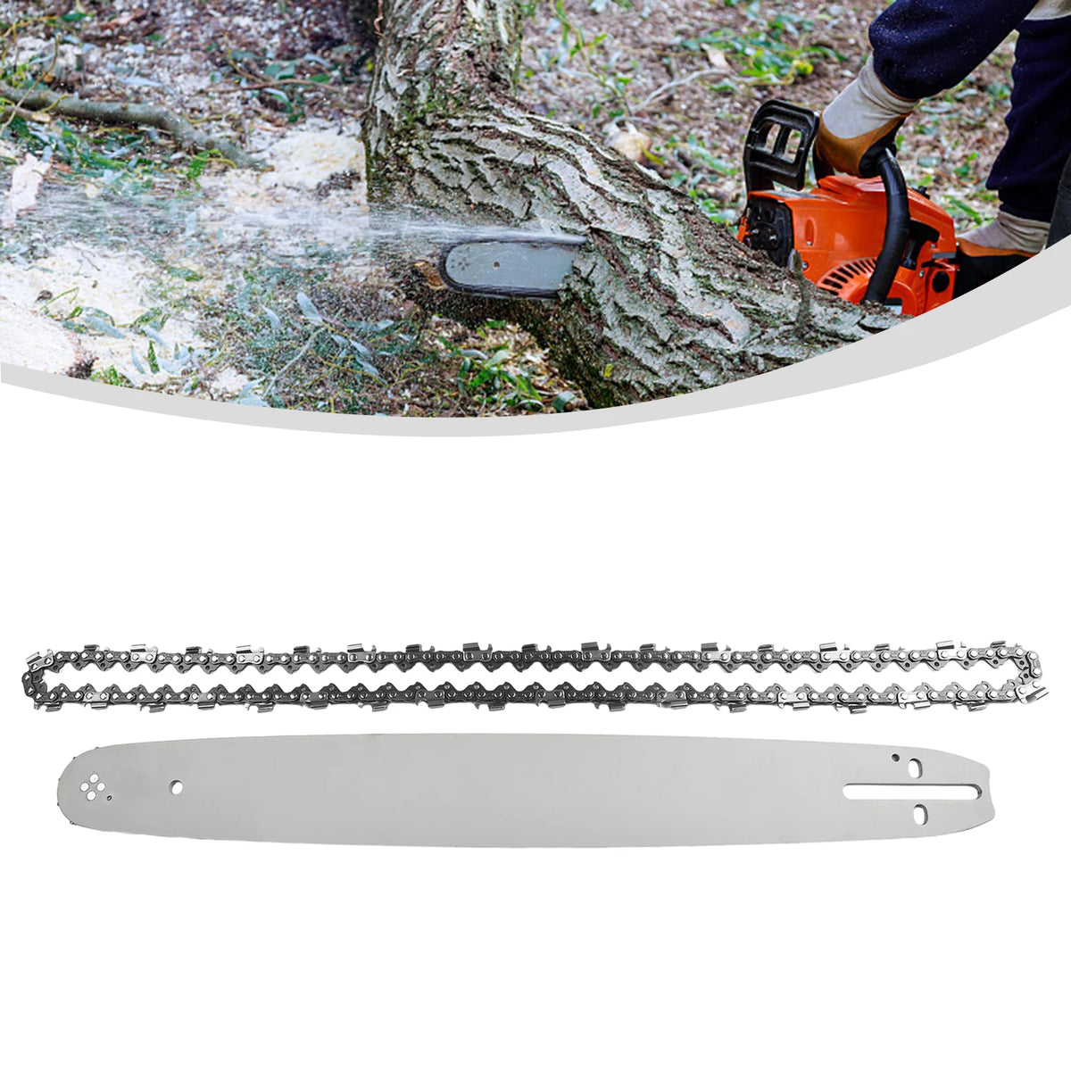 Replacement 18 Guide Bar with 0 325 Chain and 058 Gauge 72DL for 62CC 58CC 52CC Chainsaws Including and Tarus Models