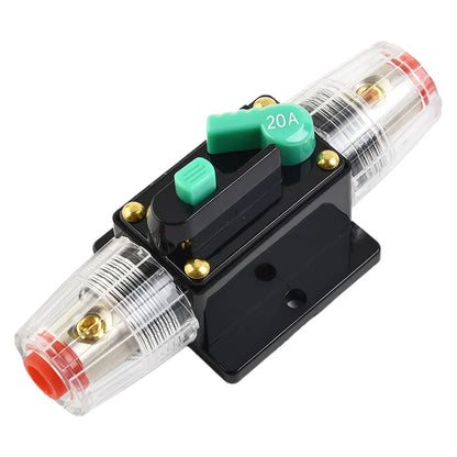 Car Boat 10A to 100A AMP Circuit Breaker Fuse Reset for 12V 24V 48V DC with Waterproof Housing and Manual Reset for Overload