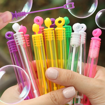 Colorful Bubble Soap Bottle Wand Soap Liquid Tube for Kids Birthday Party Favors Pinata Filler Toys Wedding Gifts 48/10pcs