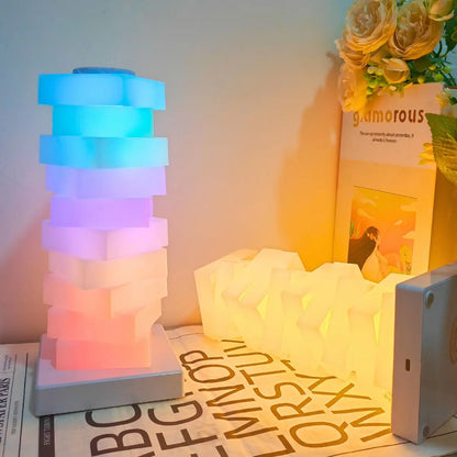 RGB 16 Color Charging Night Light Dazzling Bedroom Bedside Atmosphere Light Decor LED Light DIY Assembly Creative Gift Desk Lamp