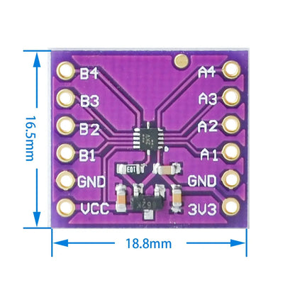 TXB0104 4-Bit Bidirectional Voltage Level Translator Module — Auto Direction, ESD Protection, 1.2–5.5V