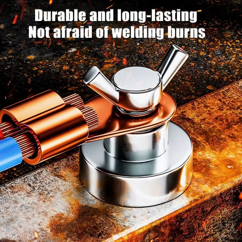 Powerful Magnetism Welding Ground Magnet Copper Electrode Fixing Clamps, Single Head Welding Support Accessories