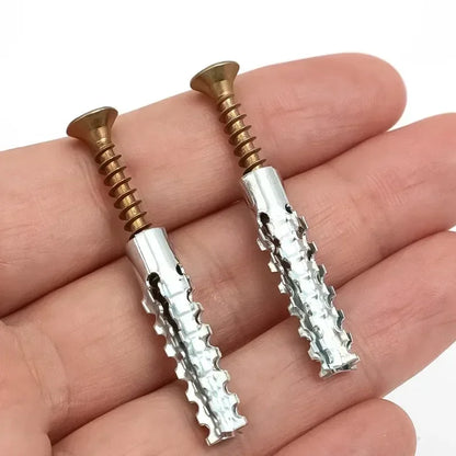 Heavy Duty Steel Wall Anchor with Screws Kit Metal Tube Expansion Self Tapping Screw Drywall Drilling Plug Fastener Bolt Anchors