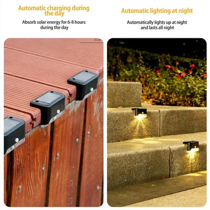Christmas Outdoor Solar Decorative Light Deck Lights Garden Step Lamp Outdoor Balcony Fence Stairs Decoration Small Night Light