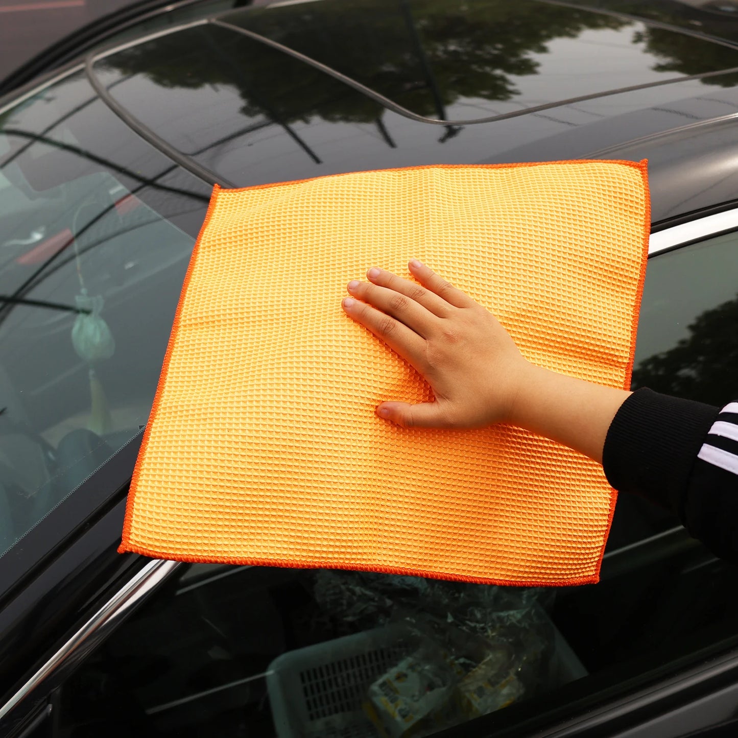 Car Wash Towel Glass Cleaning Water Drying Microfiber Window Clean Wipe Auto Detailing Waffle Weave for Kitchen Bath Home Office